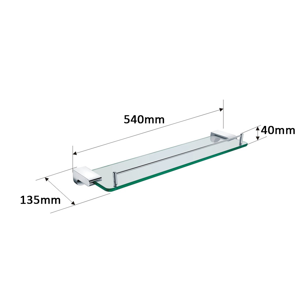Homgeek Stainless Steel Thick Glass Shelf