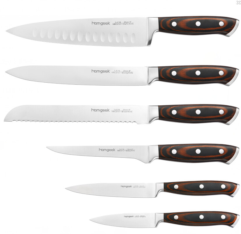 Homgeek Knife Set 7 Pieces with Block