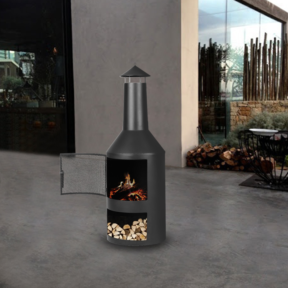 Ikayaa Chimney Metal Patio Garden Outdoor Fire Pit Lovdock Com