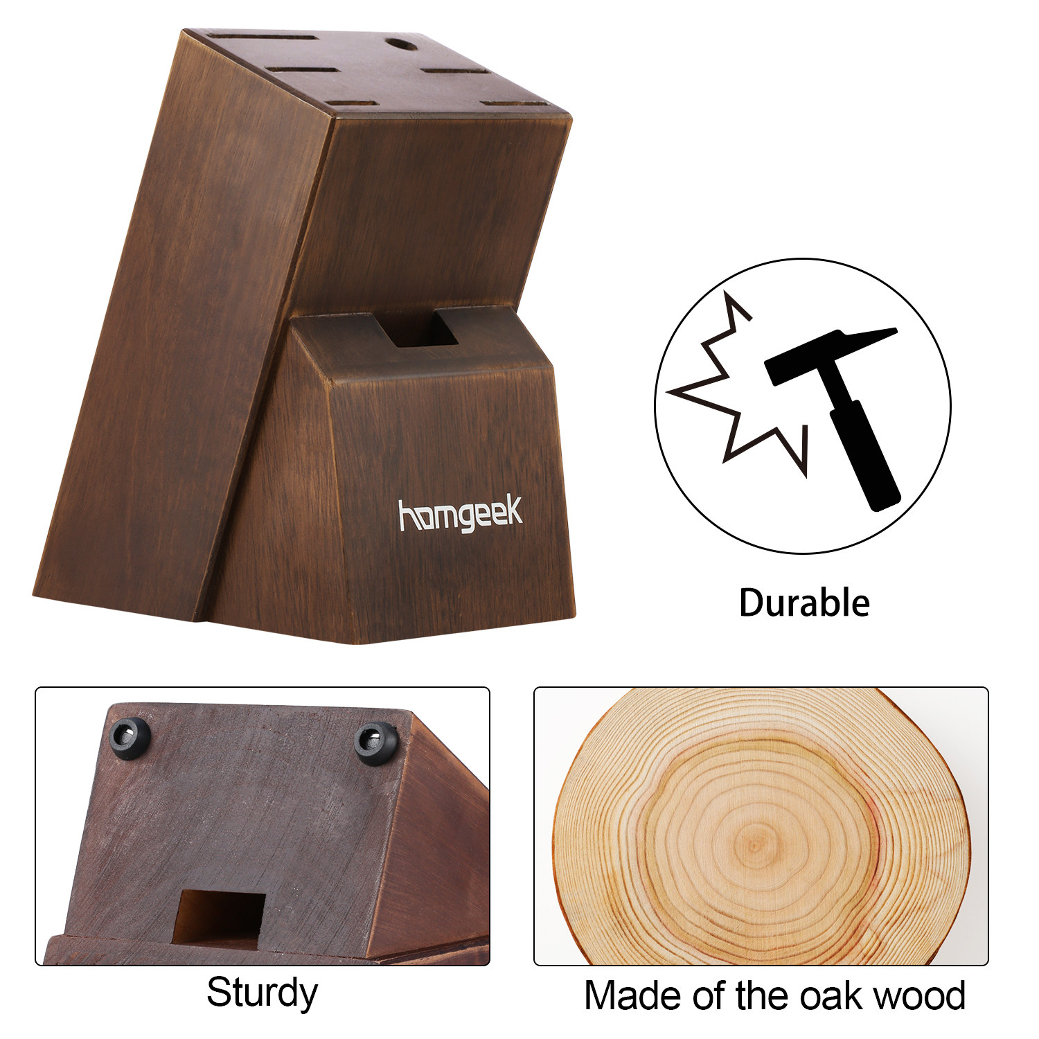 Homgeek Knife Set 8Pcs with Block