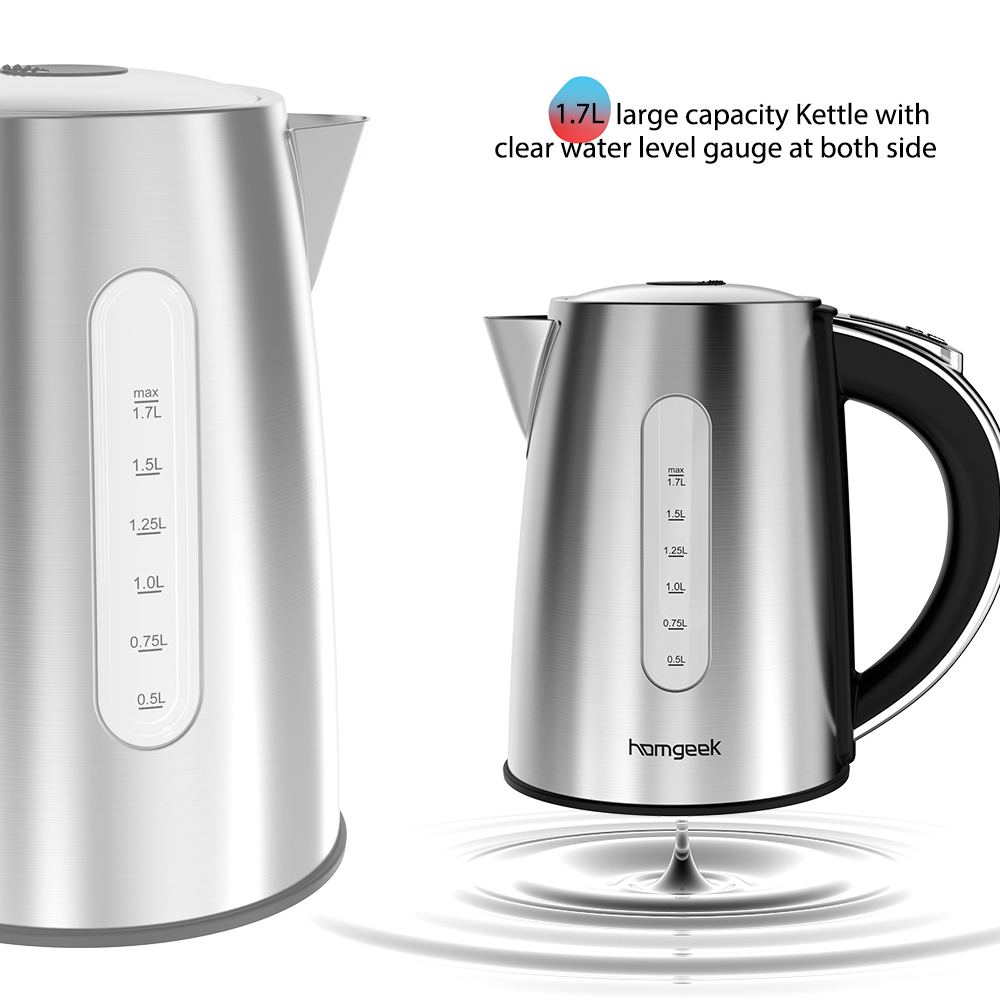 1.7L Stainless Steel Cordless Electric Kettle with Temperature Control