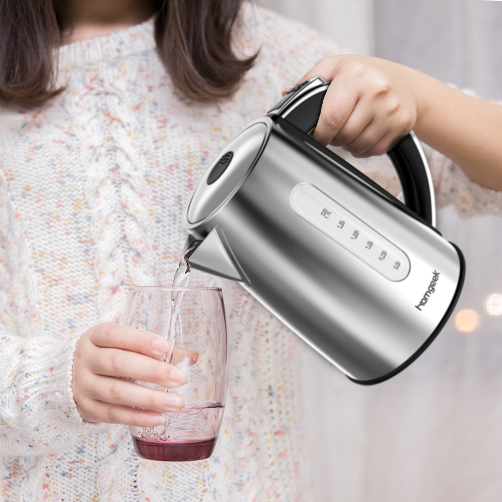 1.7L Stainless Steel Cordless Electric Kettle with Temperature Control