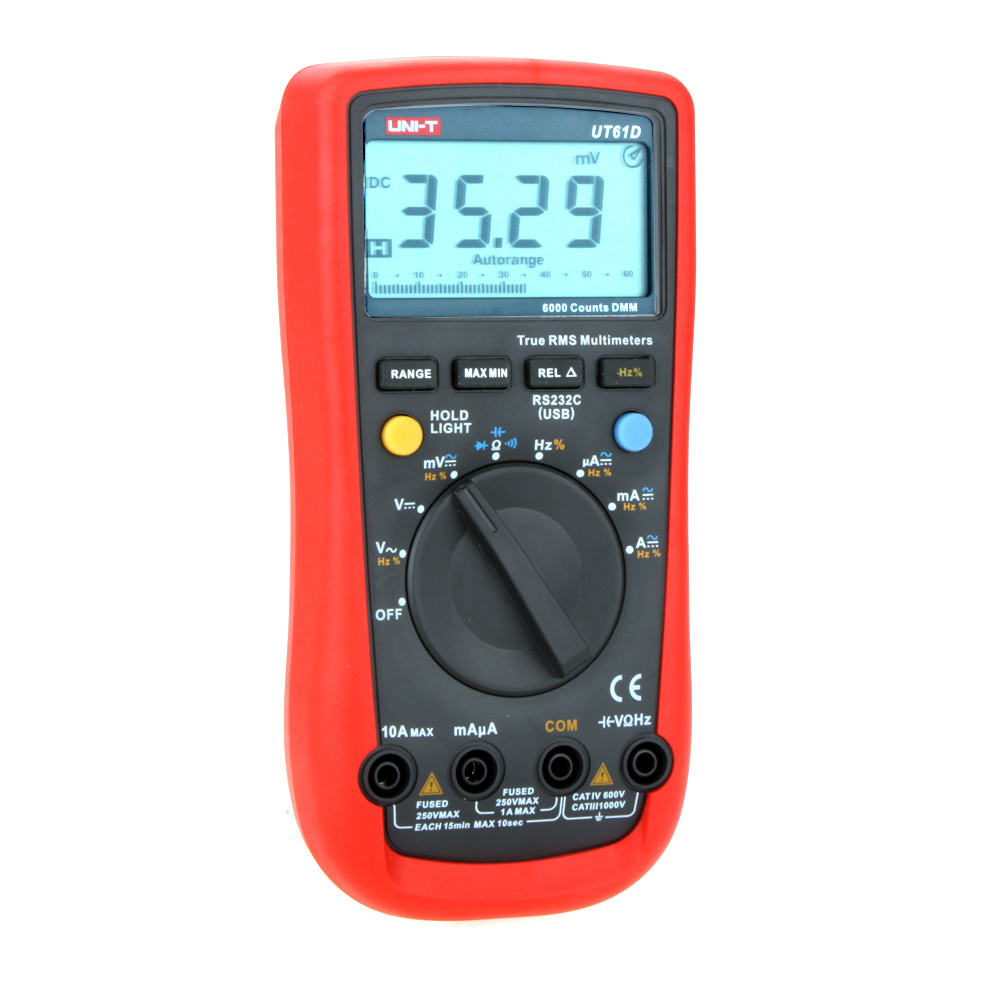 UNI-T UT61D Modern True RMS 6000 Counts Auto Range LCD Backlight DMM ...