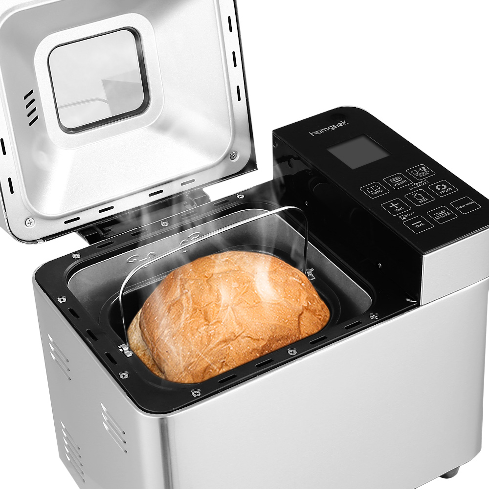 Homgeek Highend 2lb Professional Bread Maker Programmable Breadmaker Stainless Steel Bread Machine