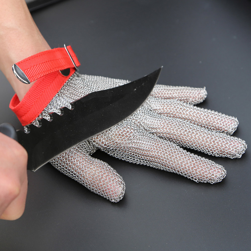 Anself Cut Resistant Glove Stainless Steel Mesh Knife Cut Resistant