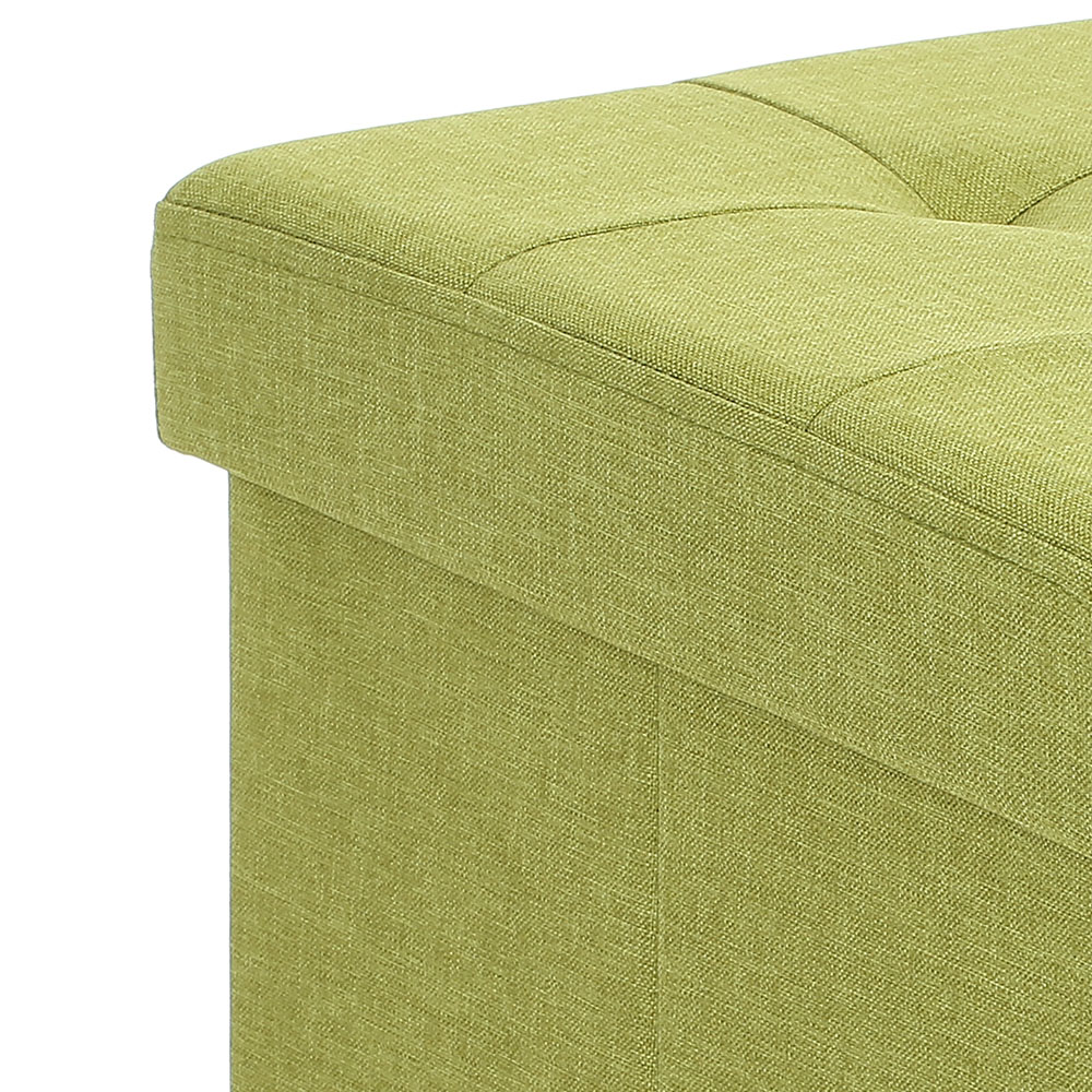 green iKayaa Modern Linen Fabric Foldable Storage Ottoman
