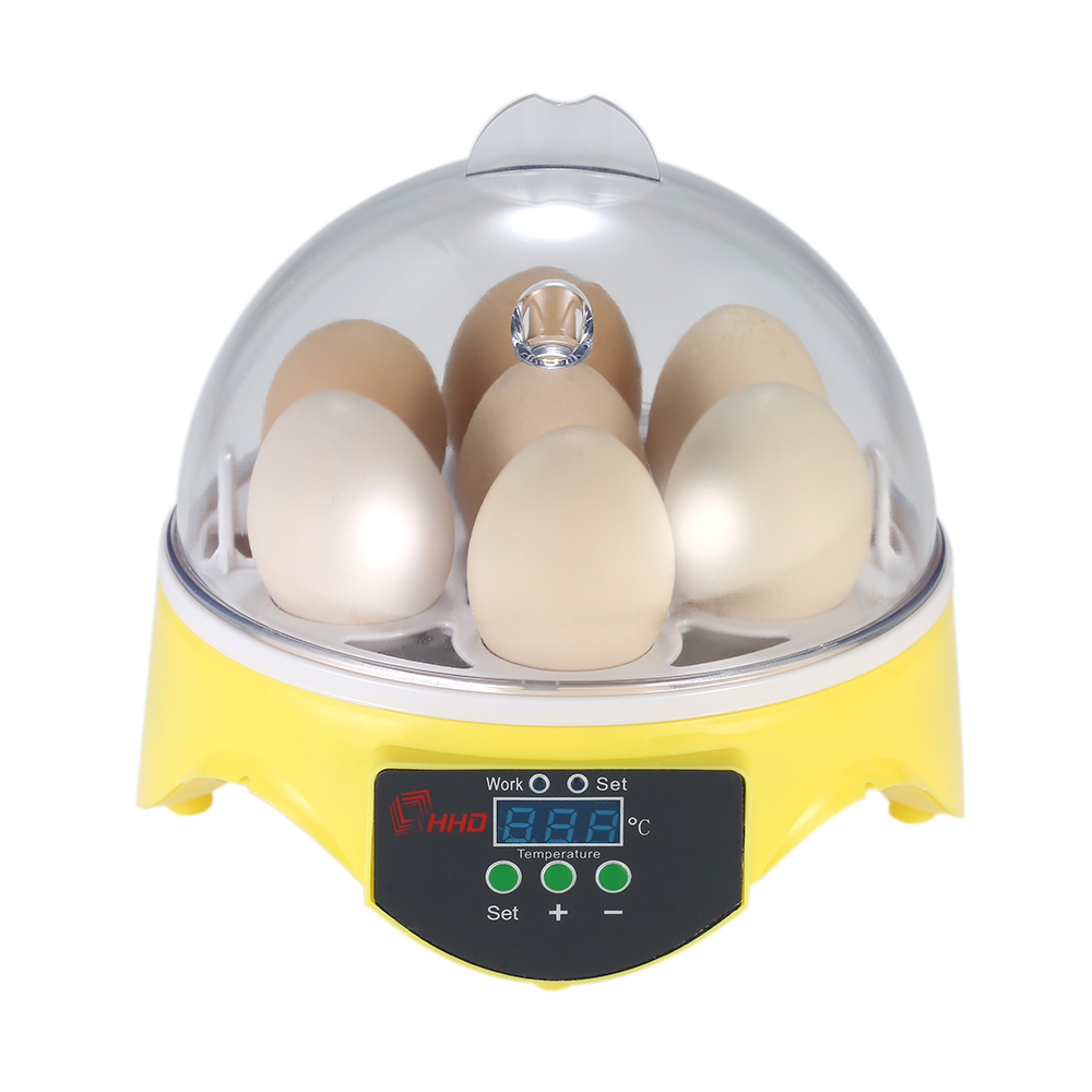 Decdeal 7 Eggs Mini Digital Egg Incubator Hatcher Transparent Eggs