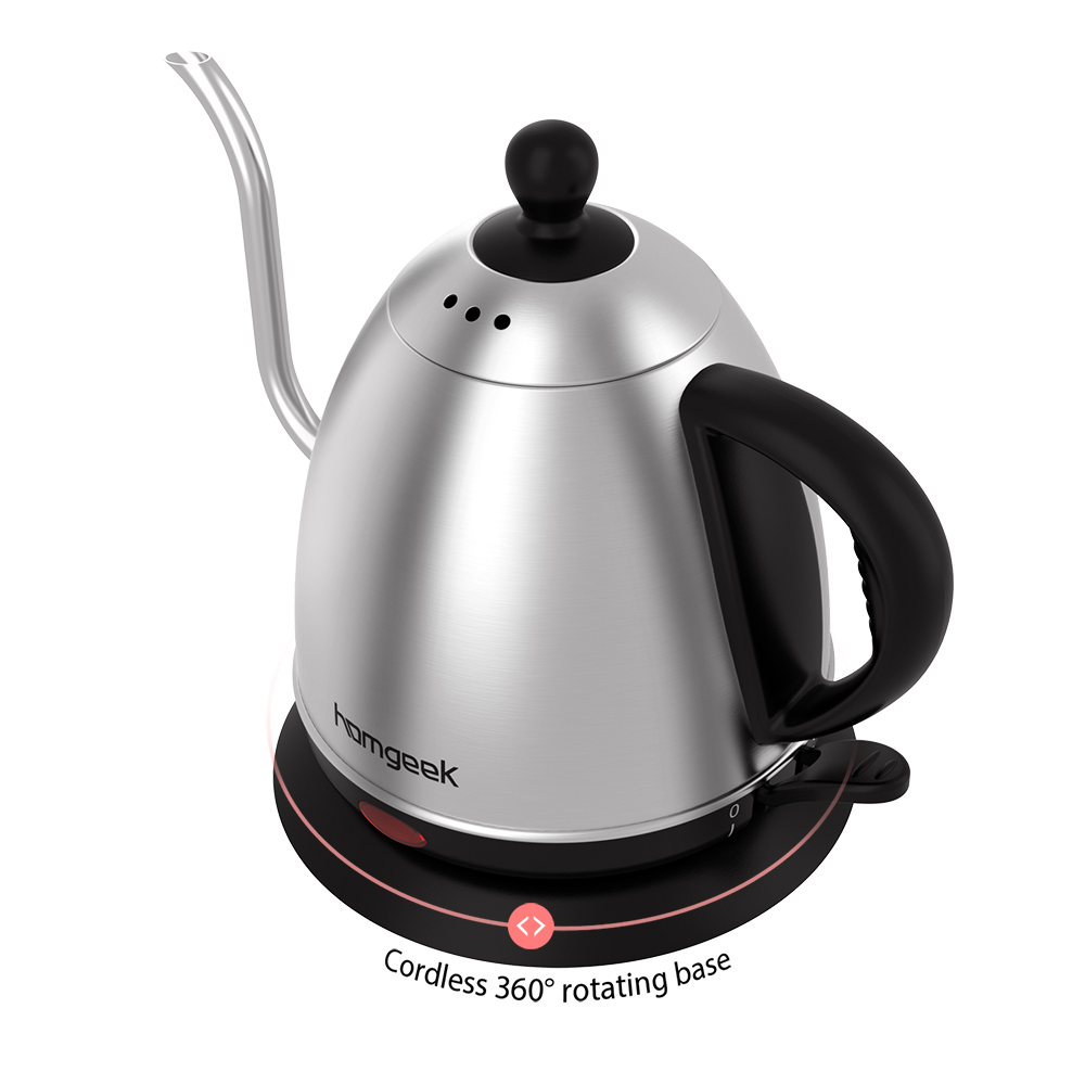 1.0L Highend Gooseneck Drip Stainless Steel Cordless Electric Kettle