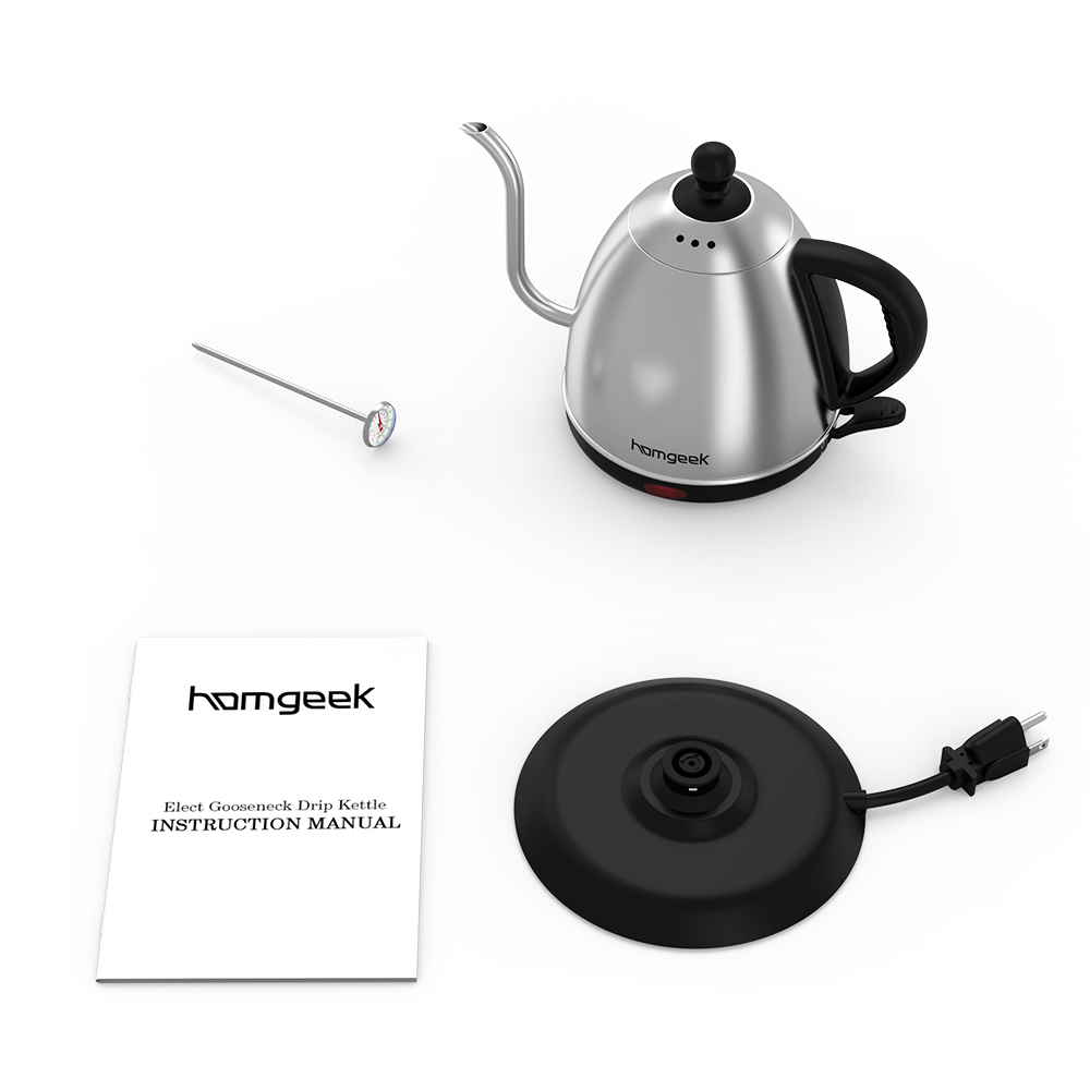1.0L Highend Gooseneck Drip Stainless Steel Cordless Electric Kettle