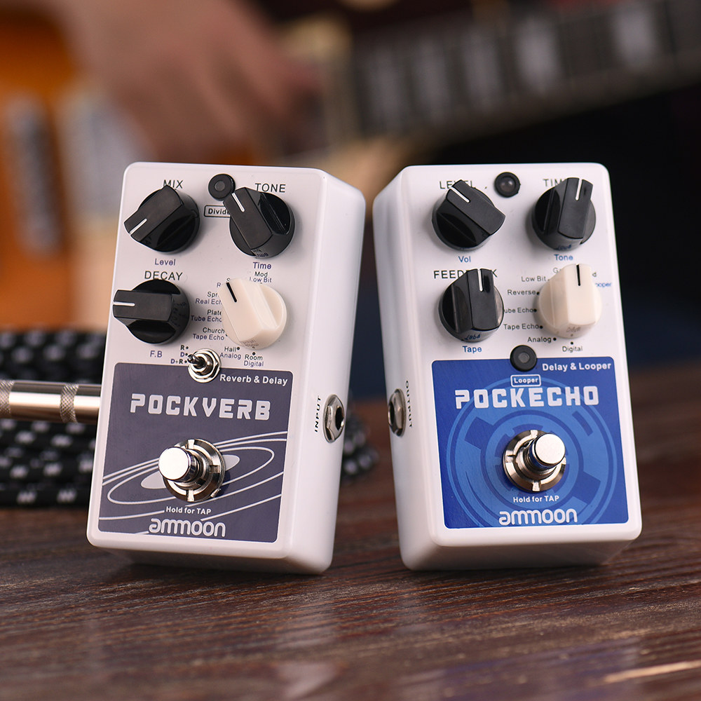POCKVERB Reverb & Delay Guitar Effect Pedal 7 Reverb Effects + 7 Delay