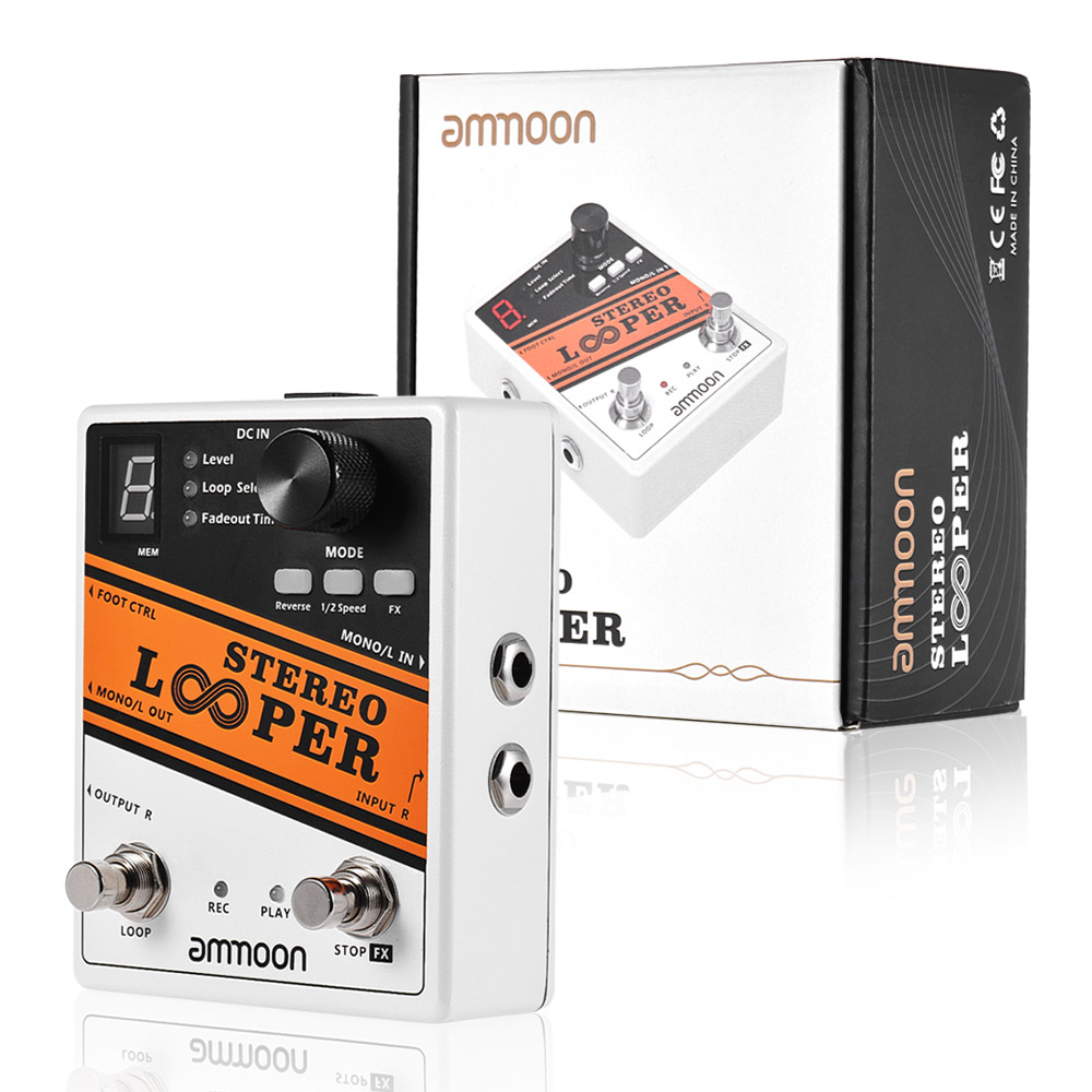 STEREO LOOPER Loop Record Guitar Effect Pedal 10 Independent Loops Max