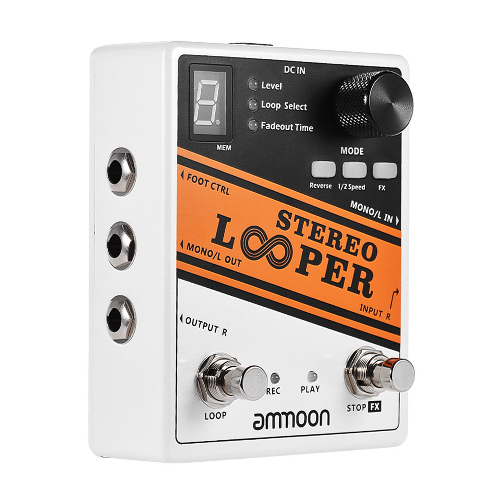 STEREO LOOPER Loop Record Guitar Effect Pedal 10 Independent Loops Max