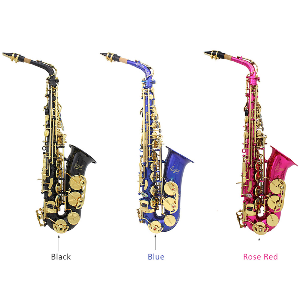 ammoon Brass Engraved Eb EFlat Alto Saxophone Sax Abalone Shell