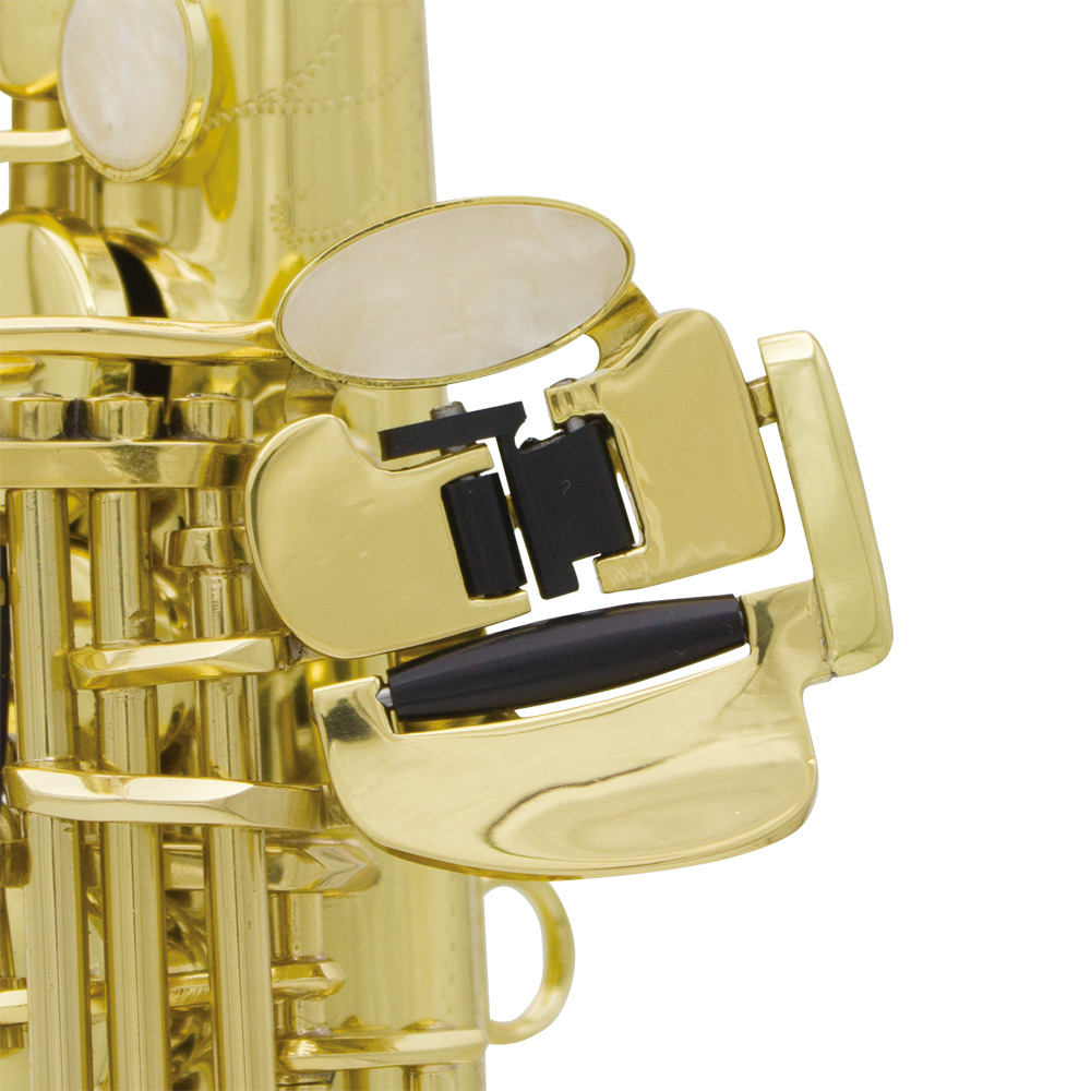 ammoon Soprano Saxophone SAX Bb Brass Lacquered Gold Body and Keys with