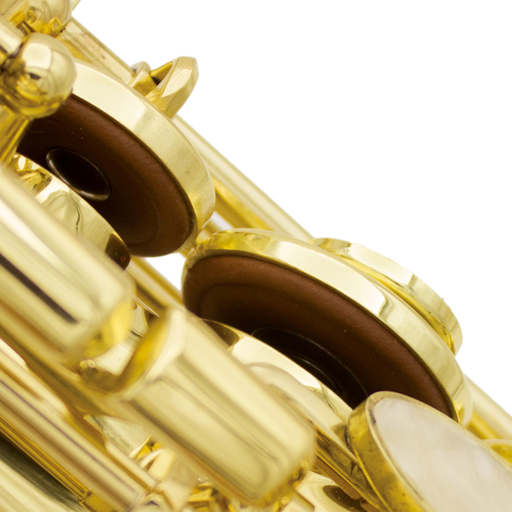 ammoon Soprano Saxophone SAX Bb Brass Lacquered Gold Body and Keys with