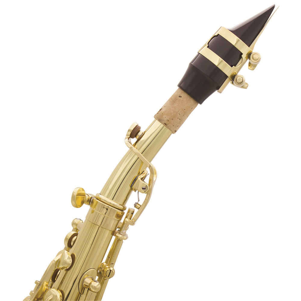 ammoon Soprano Saxophone SAX Bb Brass Lacquered Gold Body and Keys with