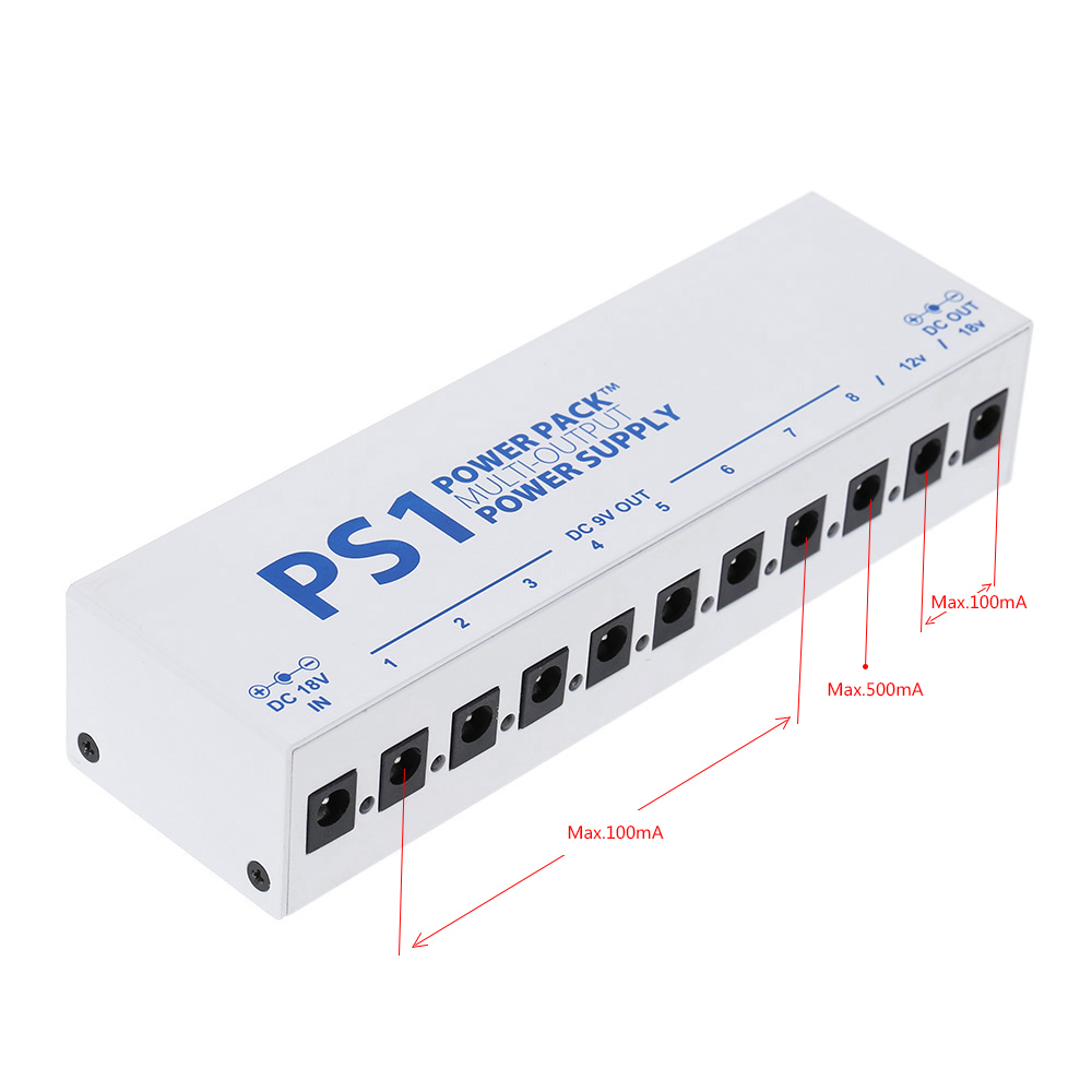 VITOOS PS1 Electric Guitar Effects Power Supply Ten Isolated Output 8