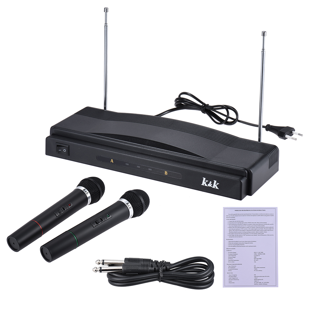 Studio Wireless Mic Remote Microphone System Kit FM Transmitter