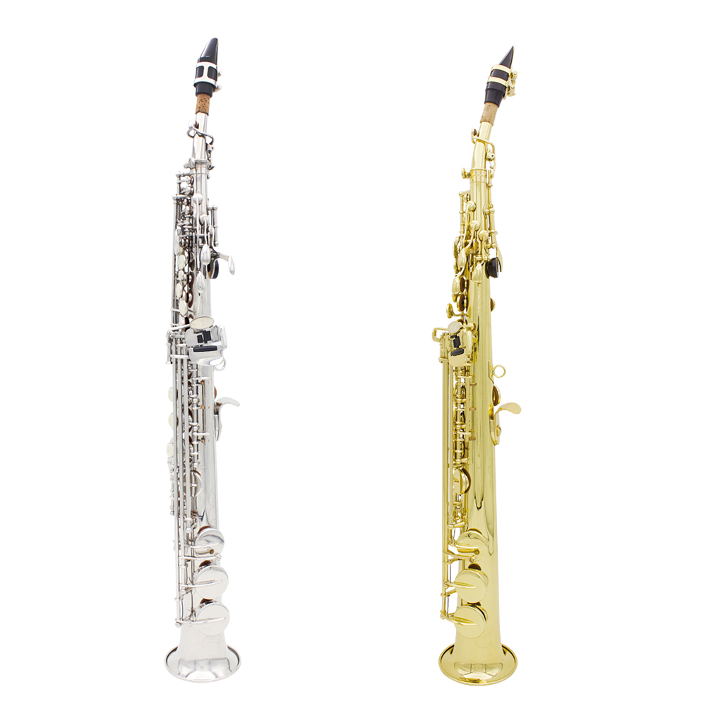 ammoon Soprano Saxophone SAX Bb Brass Lacquered Gold Body and Keys