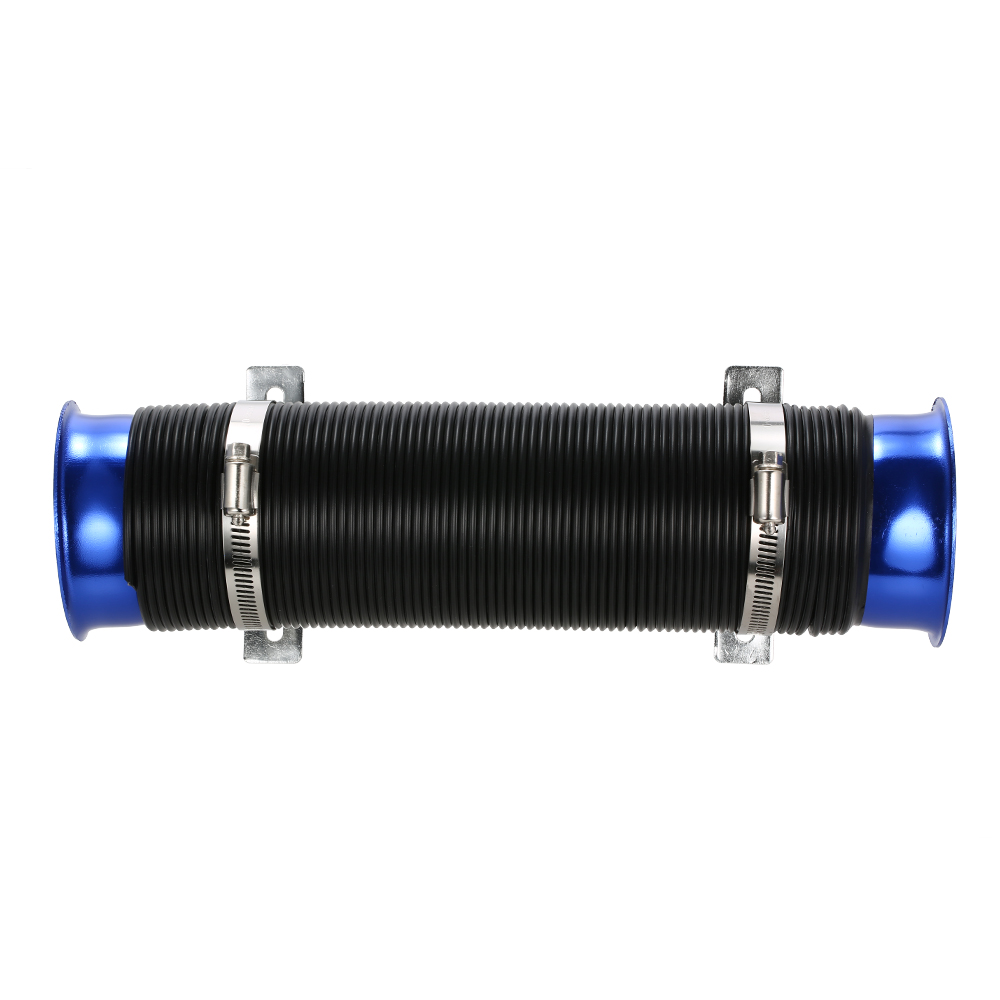 3" Universal Car Expandable Cold Air Intake Pipe Inlet Hose Tube Duct Blue