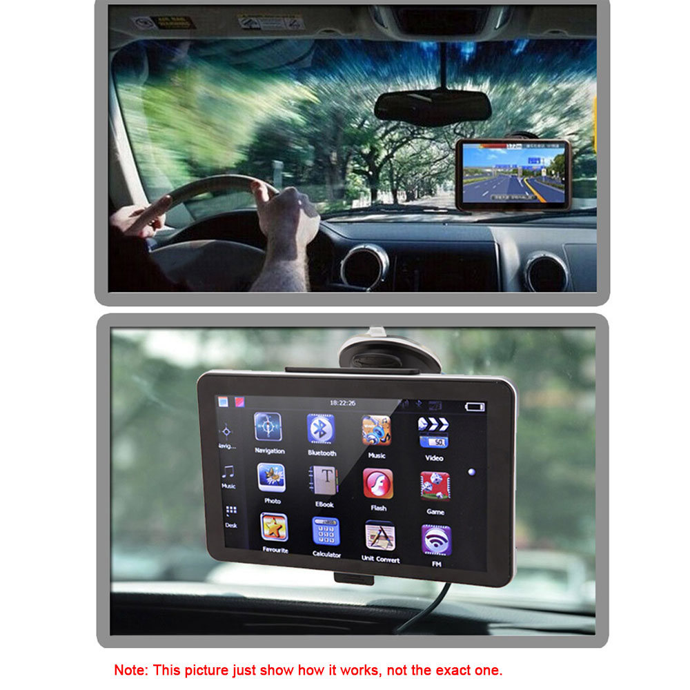 7" HD Touch Screen Portable Car GPS Navigation 128MB RAM 4GB FM Video
