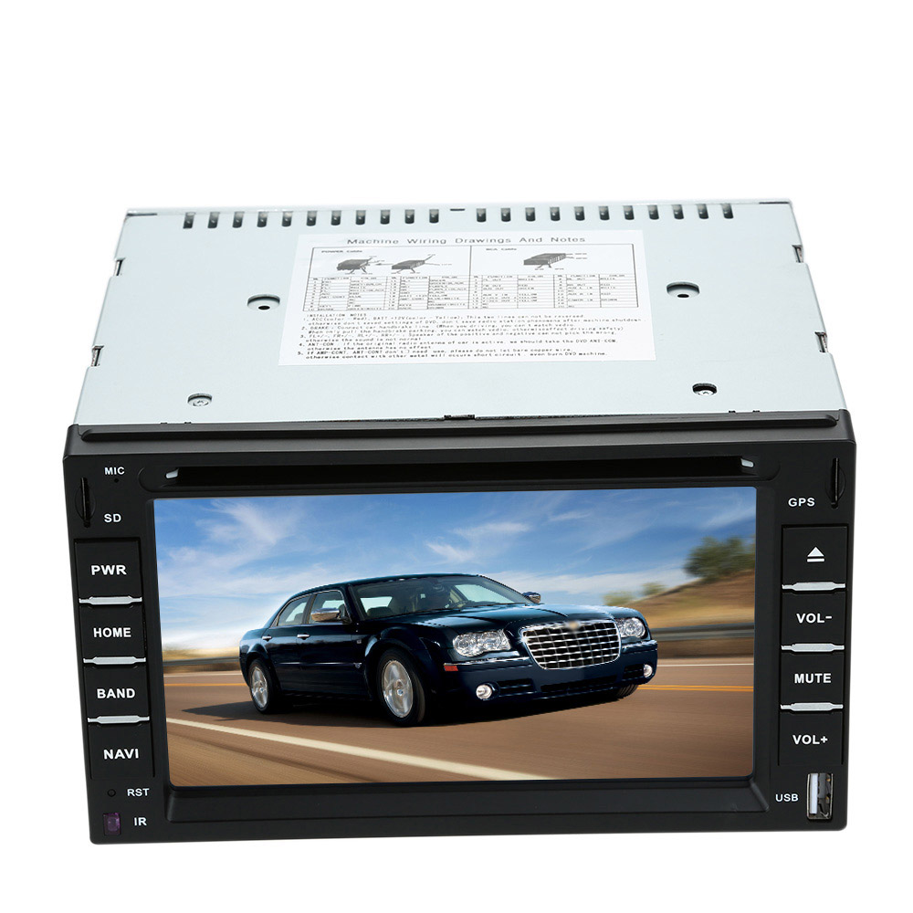 6" 2 Din Car DVD USB SD Player GPS Navigation Bluetooth Radio ...