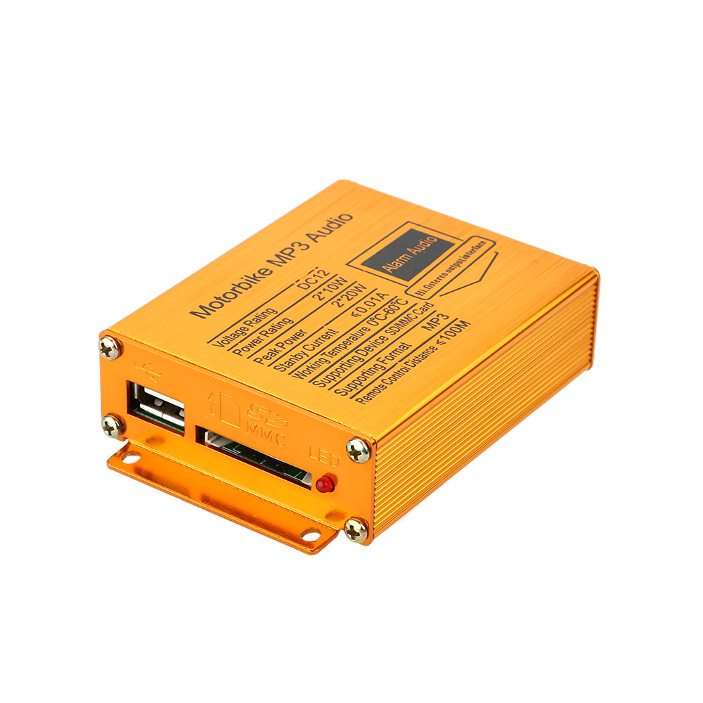 KKmoon Motorcycle MP3 Player Speakers Audio Sound System FM Radio Security Alarm Wireless Remote