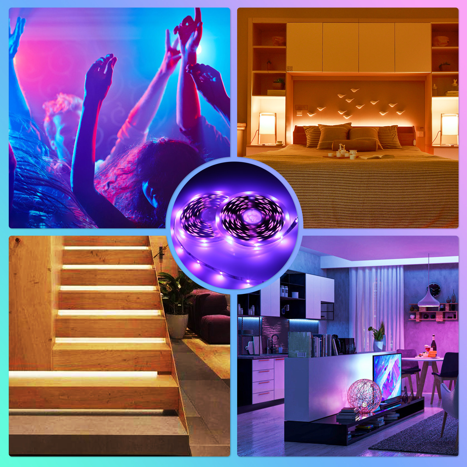 Tomshine 20m/65.6ft 360LEDs RGB Strips Light with Remote Control RGBW