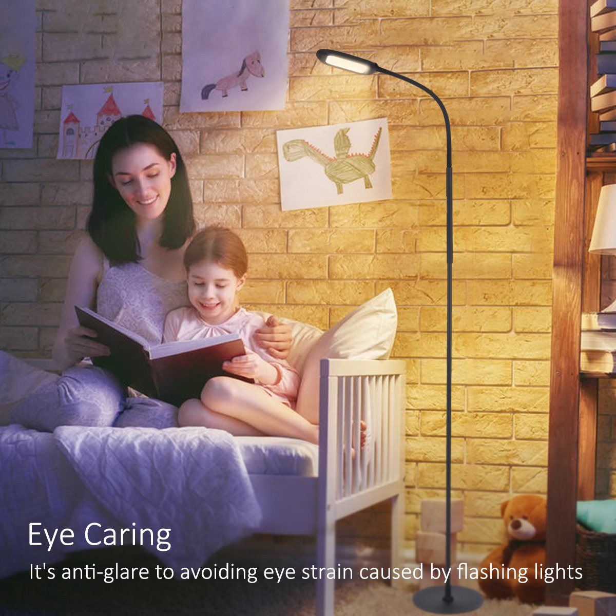 Tomshine LED Floor Lamp Remote & Touching Control High Lumens Reading