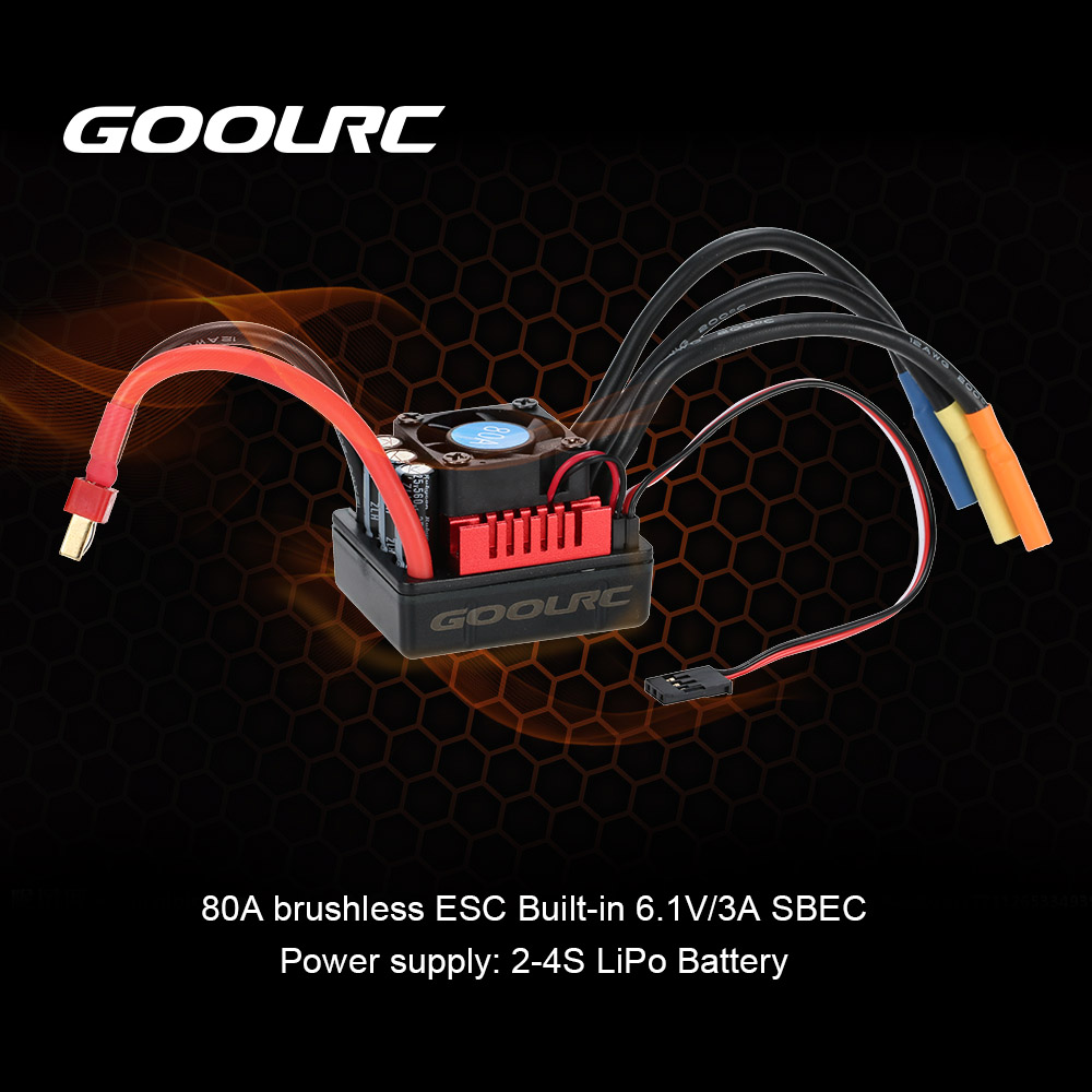 GoolRC S80A Brushless ESC Electric Speed Controller with 6.1V/3A SBEC