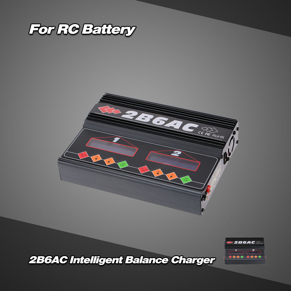 Exiron Brand 2B6AC 2 X 50W Dual Power Multifunction AC DC Balance Charger Discharger for RC LiPo LiLo Life MiMh NiCd PB Battery Exiron Brand 2B6AC 2 X 50W Dual Power Multifunction AC DC Balance Charger Discharger for RC LiPo LiLo Life MiMh NiCd PB Battery