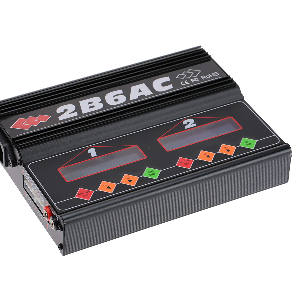 Exiron Brand 2B6AC 2 X 50W Dual Power Multifunction AC DC Balance Charger Discharger for RC LiPo LiLo Life MiMh NiCd PB Battery Exiron Brand 2B6AC 2 X 50W Dual Power Multifunction AC DC Balance Charger Discharger for RC LiPo LiLo Life MiMh NiCd PB Battery