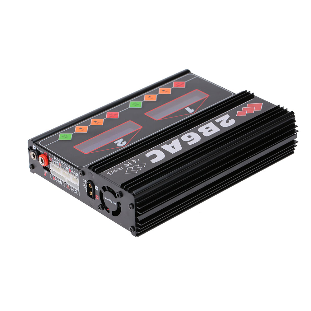 Exiron Brand 2B6AC 2 X 50W Dual Power Multifunction AC DC Balance Charger Discharger for RC LiPo LiLo Life MiMh NiCd PB Battery Exiron Brand 2B6AC 2 X 50W Dual Power Multifunction AC DC Balance Charger Discharger for RC LiPo LiLo Life MiMh NiCd PB Battery
