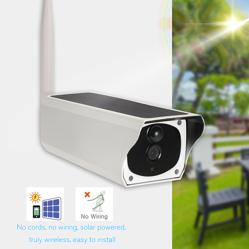 Wireless HD 1080P WiFi Solar & Battery Power Bullet IP Camera PIR