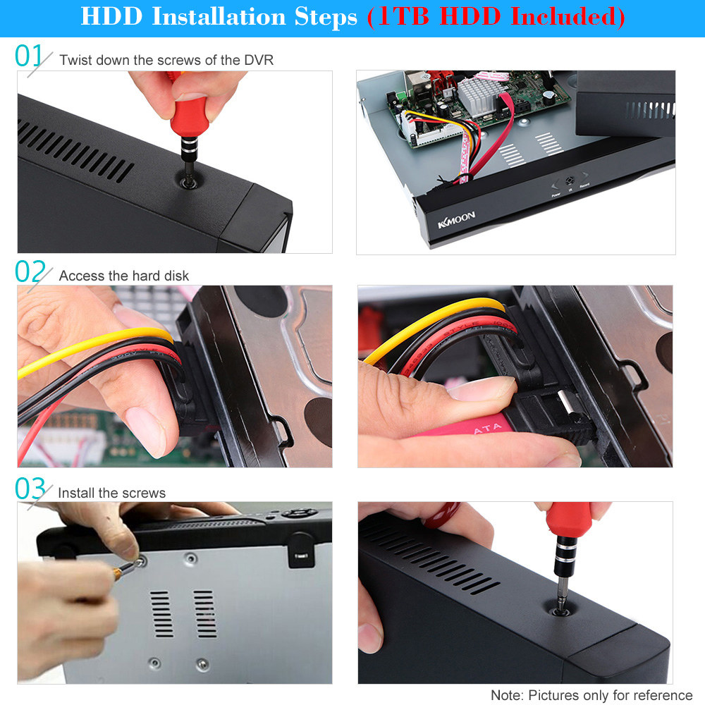 KKmoon 4CH Channel CCTV Video Recorder 1080P Hybrid NVR AHD TVI CVI DVR
