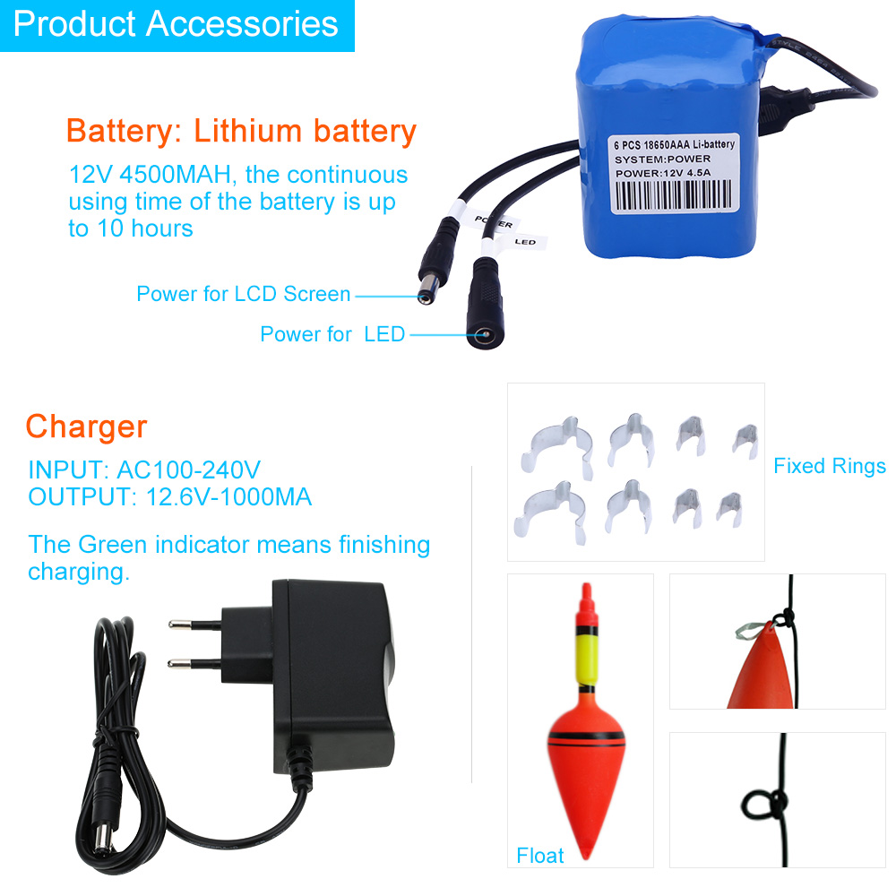 KKmoon® 30M Underwater Fish Finder HD 1200TVL Camera for Ice/Sea/River Fishing with 7in LCD Monitor