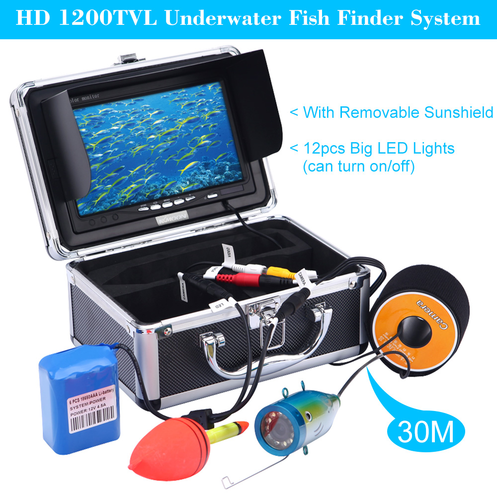 KKmoon® 30M Underwater Fish Finder HD 1200TVL Camera for Ice/Sea/River Fishing with 7in LCD Monitor
