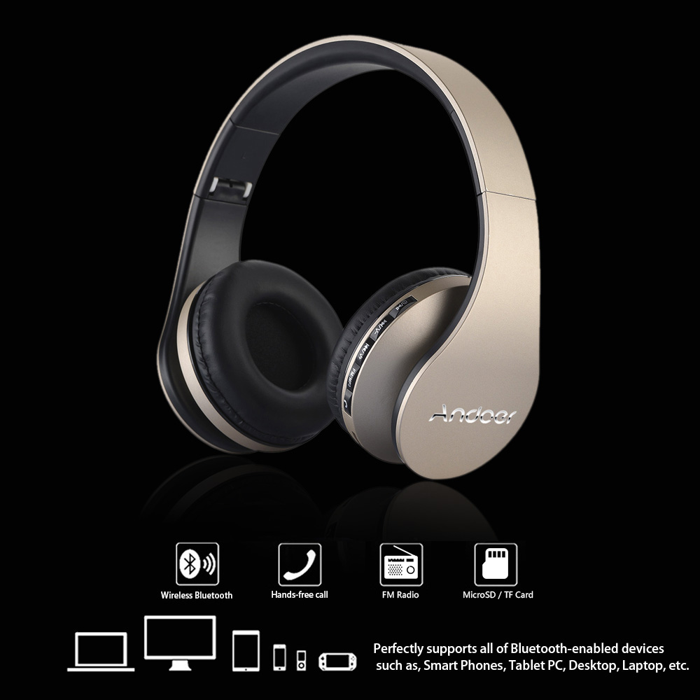 Andoer Bluetooth Overear Headphone Digital 4 in 1 Stereo Headsets