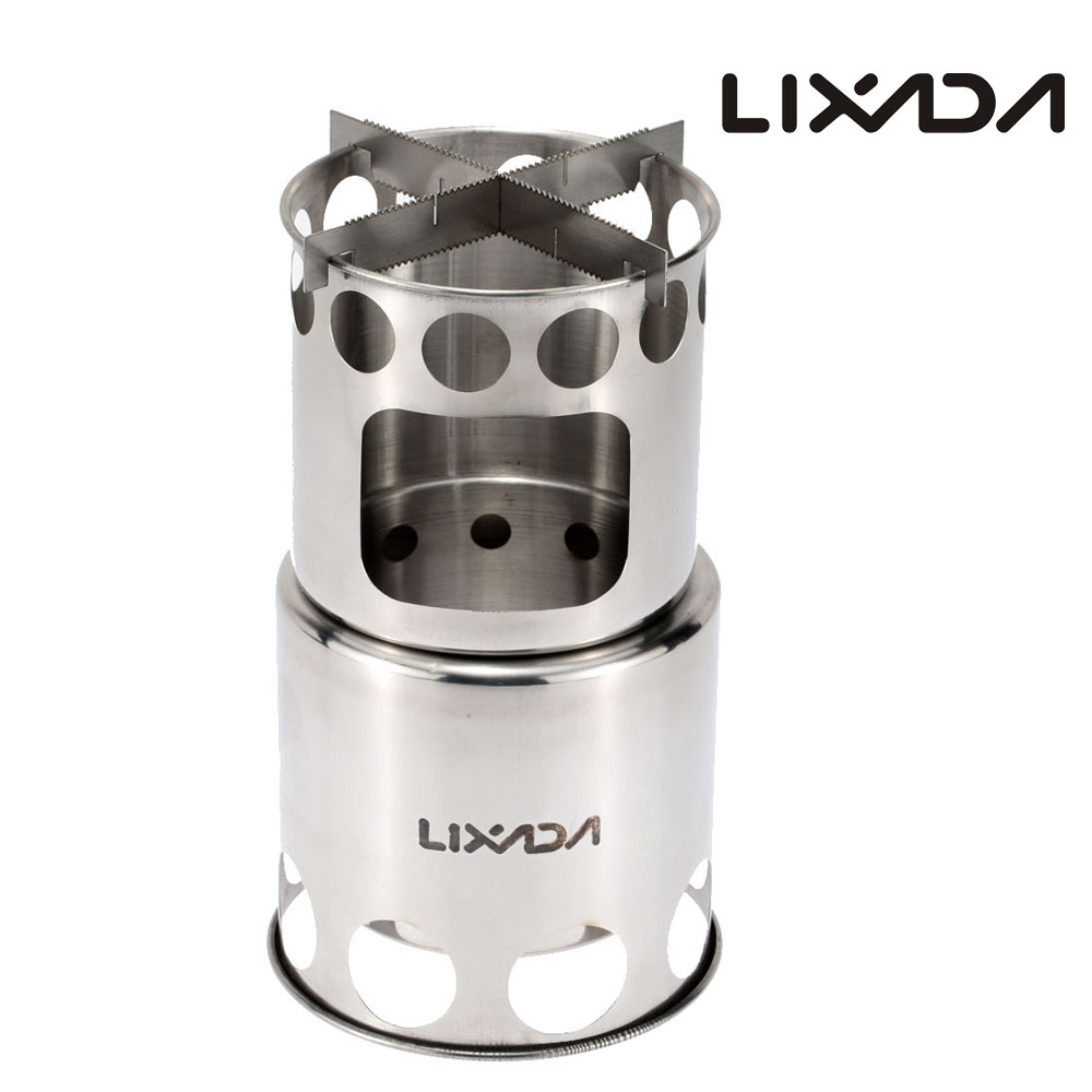 Lixada Camping Stove,Stainless Steel Lightweight Folding Wood Stove