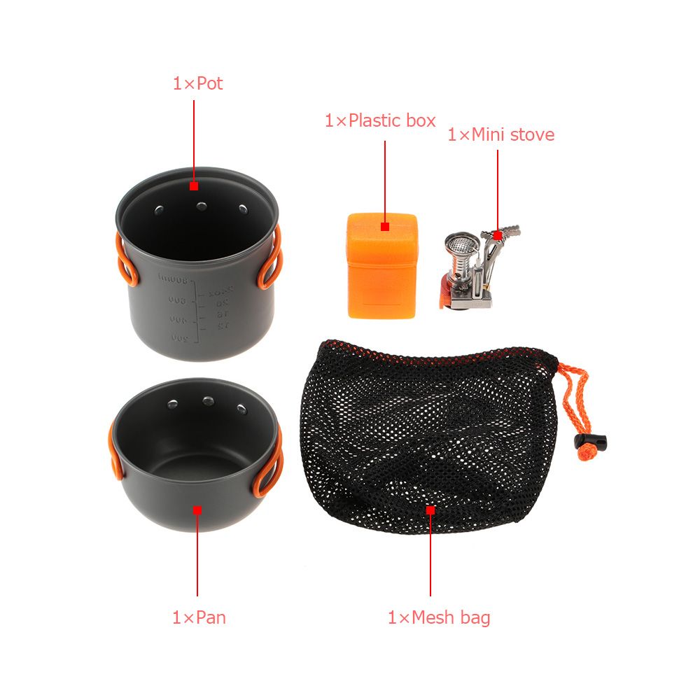 TOMSHOO Outdoor Camping Hiking Cookware with Mini Camping Piezoelectric