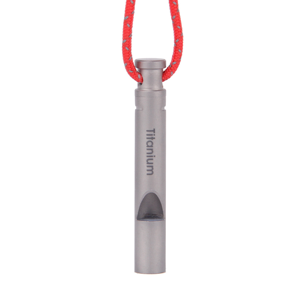 Ultralight Titanium Emergency Whistle with Cord Outdoor Survival