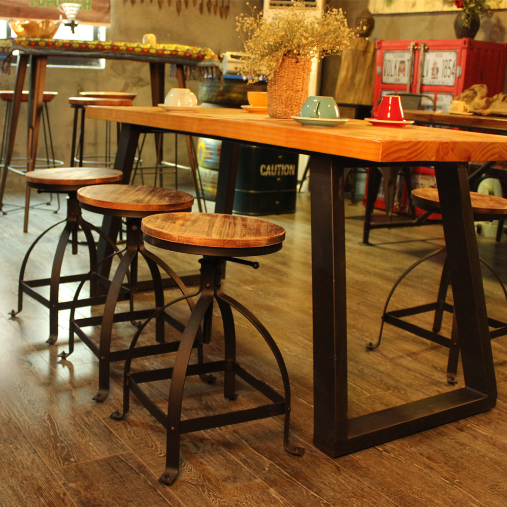 Solo 42.78€, ikayaa stile industriale altezza regolabile girevole cucina sala colazione sedia naturale pineta top bar stool lovdock.com Sedie stile industriale