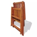 Folding Garden Chairs 2 pcs Solid Acacia Wood Brown