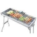 Household Stainless Steel Barbecue Grill Large Outdoor Folding Portable Barbecue Meat Rack BBQ Grill