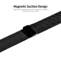 Replaceable Stainless Steel Watch Band Milanese Magnetic Buckle Strap Compatible with Apple Watch 2/3/4/5/6/se 38/40mm Silver