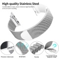 Replaceable Stainless Steel Watch Band Milanese Magnetic Buckle Strap Compatible with Apple Watch 2/3/4/5/6/se 38/40mm Silver