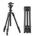 K&F CONCEPT Portable Camera Tripod Stand Aluminum Alloy 160cm/62.99 Max. Height 8kg/17.64lbs Load Capacity Low Angle Photography Travel Tripod with Carrying Bag for DSLR Cameras