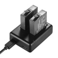 Portable Dual Camera Battery Charger Kit Set