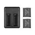 Portable Dual Camera Battery Charger Kit Set