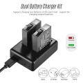 Portable Dual Camera Battery Charger Kit Set